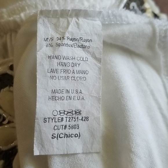 Lette beaded cold shoulder ivory top. Size S - Picture 12 of 13